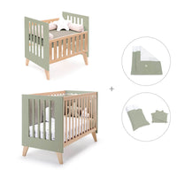 Minicuna convertible en cuna (7en1) madera/verde-oliva · Nexor Tre Erba C187RT-M5695