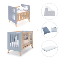 Minicuna convertible en cuna (7en1) madera/azul · Nexor Tre Blu denim C187RT-M4195