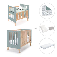 Minicuna convertible en cuna (7en1) madera/verde · Nexor Tre Eucalyptus C187RT-M5795