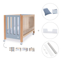 Cuna colecho 60x120 cm (5en1) madera/azul · Occa C166-M9541