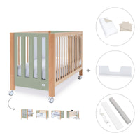 Cuna colecho 60x120 cm (5en1) madera/verde-oliva · Occa C166-M9556