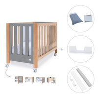 Cuna colecho 60x120 cm (5en1) madera/gris · Occa C166-M9558