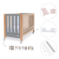 Cuna colecho 60x120 cm (5en1) madera/gris · Occa C166-M9558