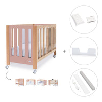 Cuna colecho 60x120 cm (5en1) madera/rosa · Occa C166-M9559