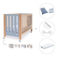 Cuna colecho 60x120 cm (5en1) madera/azul · Occa C166-M9541