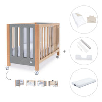 Cuna colecho 60x120 cm (5en1) madera/gris · Occa C166-M9558