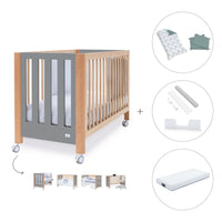 Cuna colecho 60x120 cm (5en1) madera/gris · Occa C166-M9558