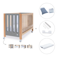 Cuna colecho 60x120 cm (5en1) madera/gris · Occa C166-M9558