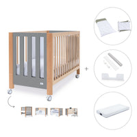 Cuna colecho 60x120 cm (5en1) madera/gris · Occa C166-M9558