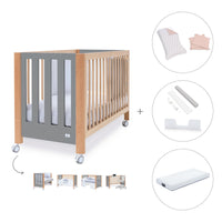 Cuna colecho 60x120 cm (5en1) madera/gris · Occa C166-M9558