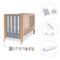 Cuna colecho 60x120 cm (5en1) madera/gris · Occa C166-M9558