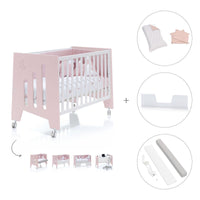 Cuna colecho 60x120 cm (5en1) rosa · Omni Due Flamingo C181D-M7742