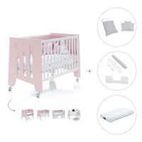Cuna colecho 60x120 cm (5en1) rosa · Omni Due Flamingo C181D-M7742