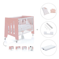 Cuna colecho 60x120 cm (5en1) rosa/blanco · Omni Due Quarzo C181D-M7759