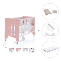 Cuna colecho 60x120 cm (5en1) rosa/blanco · Omni Due Quarzo C181D-M7759