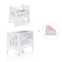 Minicuna 60x80 cm y cuna 60x120 cm (7en1) blanca · Omni Tre White C181T-M7700