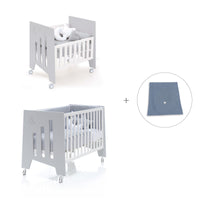 Minicuna 60x80 cm y cuna 60x120 cm (7en1) gris · Omni Tre Grey C181T-M7778
