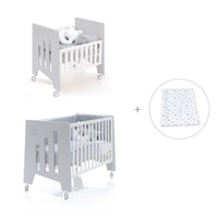 Minicuna 60x80 cm y cuna 60x120 cm (7en1) gris · Omni Tre Grey C181T-M7778