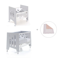 Minicuna 60x80 cm y cuna 60x120 cm (7en1) gris · Omni Tre Grey C181T-M7778