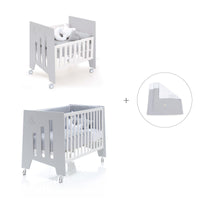 Minicuna 60x80 cm y cuna 60x120 cm (7en1) gris · Omni Tre Grey C181T-M7778