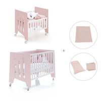 Minicuna 60x80 cm y cuna 60x120 cm (7en1) rosa claro · Omni Tre Flamingo C181T-M7742