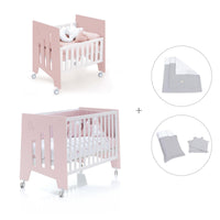 Minicuna 60x80 cm y cuna 60x120 cm (7en1) rosa claro · Omni Tre Flamingo C181T-M7742