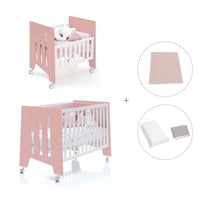 Minicuna 60x80 cm y cuna 60x120 cm (7en1) rosa · Omni Tre Quarzo C181T-M7759