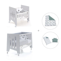 Minicuna 60x80 cm y cuna 60x120 cm (7en1) gris · Omni Tre Grey C181T-M7778