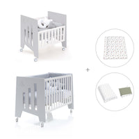 Minicuna 60x80 cm y cuna 60x120 cm (7en1) gris · Omni Tre Grey C181T-M7778