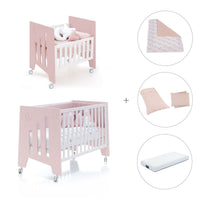 Minicuna 60x80 cm y cuna 60x120 cm (7en1) rosa claro · Omni Tre Flamingo C181T-M7742