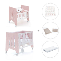 Minicuna 60x80 cm y cuna 60x120 cm (7en1) rosa claro · Omni Tre Flamingo C181T-M7742