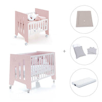 Minicuna 60x80 cm y cuna 60x120 cm (7en1) rosa claro · Omni Tre Flamingo C181T-M7742