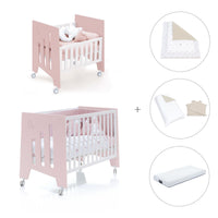 Minicuna 60x80 cm y cuna 60x120 cm (7en1) rosa claro · Omni Tre Flamingo C181T-M7742