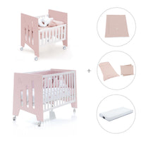 Minicuna 60x80 cm y cuna 60x120 cm (7en1) rosa claro · Omni Tre Flamingo C181T-M7742