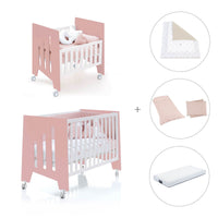 Minicuna 60x80 cm y cuna 60x120 cm (7en1) rosa · Omni Tre Quarzo C181T-M7759