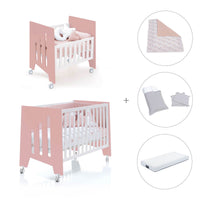 Minicuna 60x80 cm y cuna 60x120 cm (7en1) rosa · Omni Tre Quarzo C181T-M7759