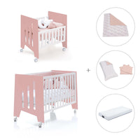 Minicuna 60x80 cm y cuna 60x120 cm (7en1) rosa · Omni Tre Quarzo C181T-M7759