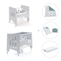 Minicuna 60x80 cm y cuna 60x120 cm (7en1) gris · Omni Tre Grey C181T-M7778