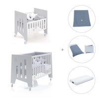 Minicuna 60x80 cm y cuna 60x120 cm (7en1) gris · Omni Tre Grey C181T-M7778