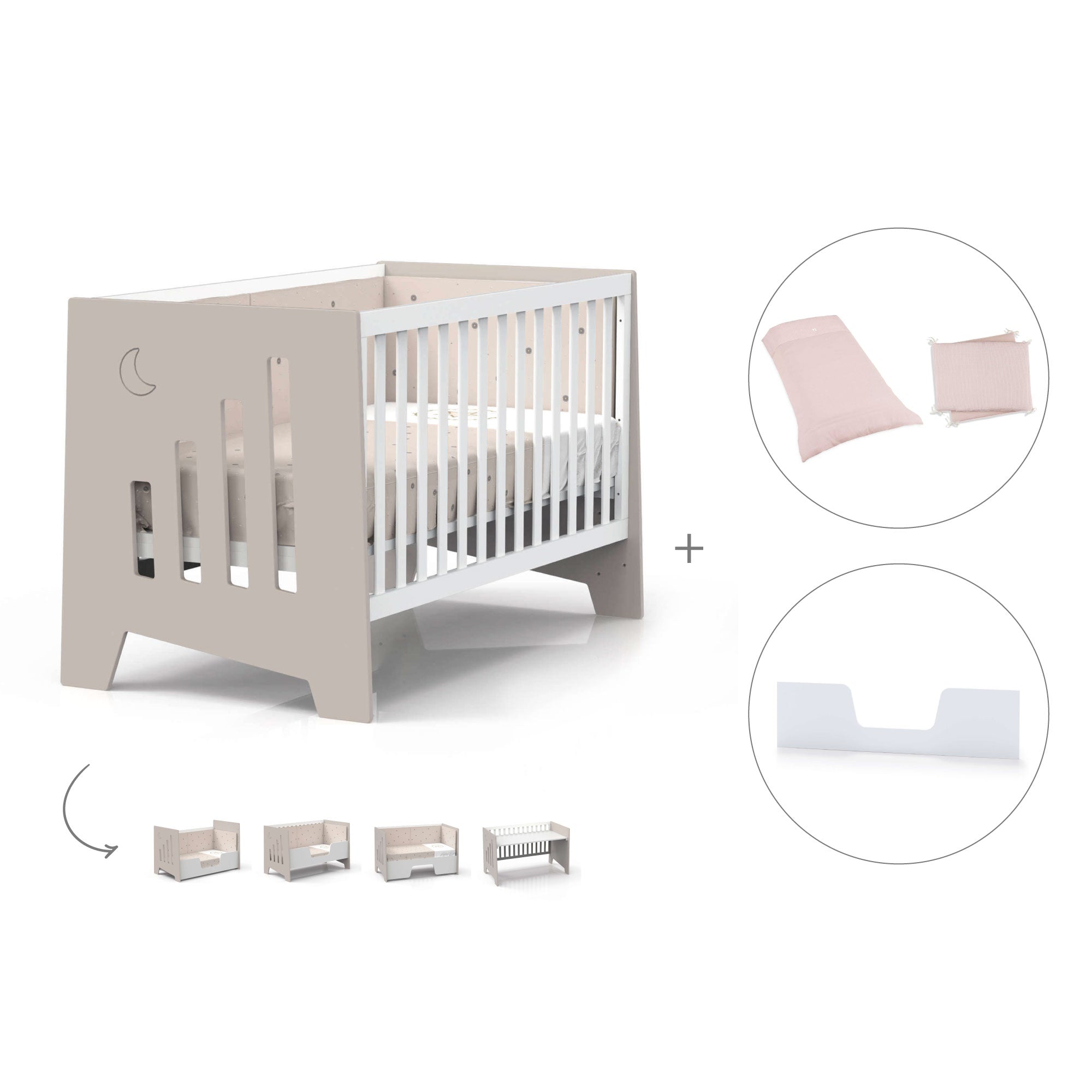 Cuna-escritorio 70x140 cm (2en1) beige · Omni XL C191-M7753