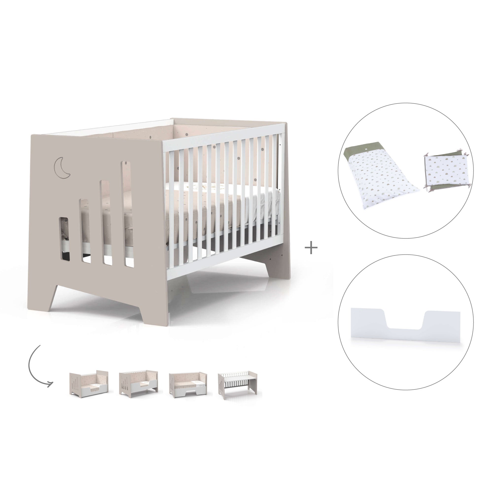 Cuna-escritorio 70x140 cm (2en1) beige · Omni XL C191-M7753