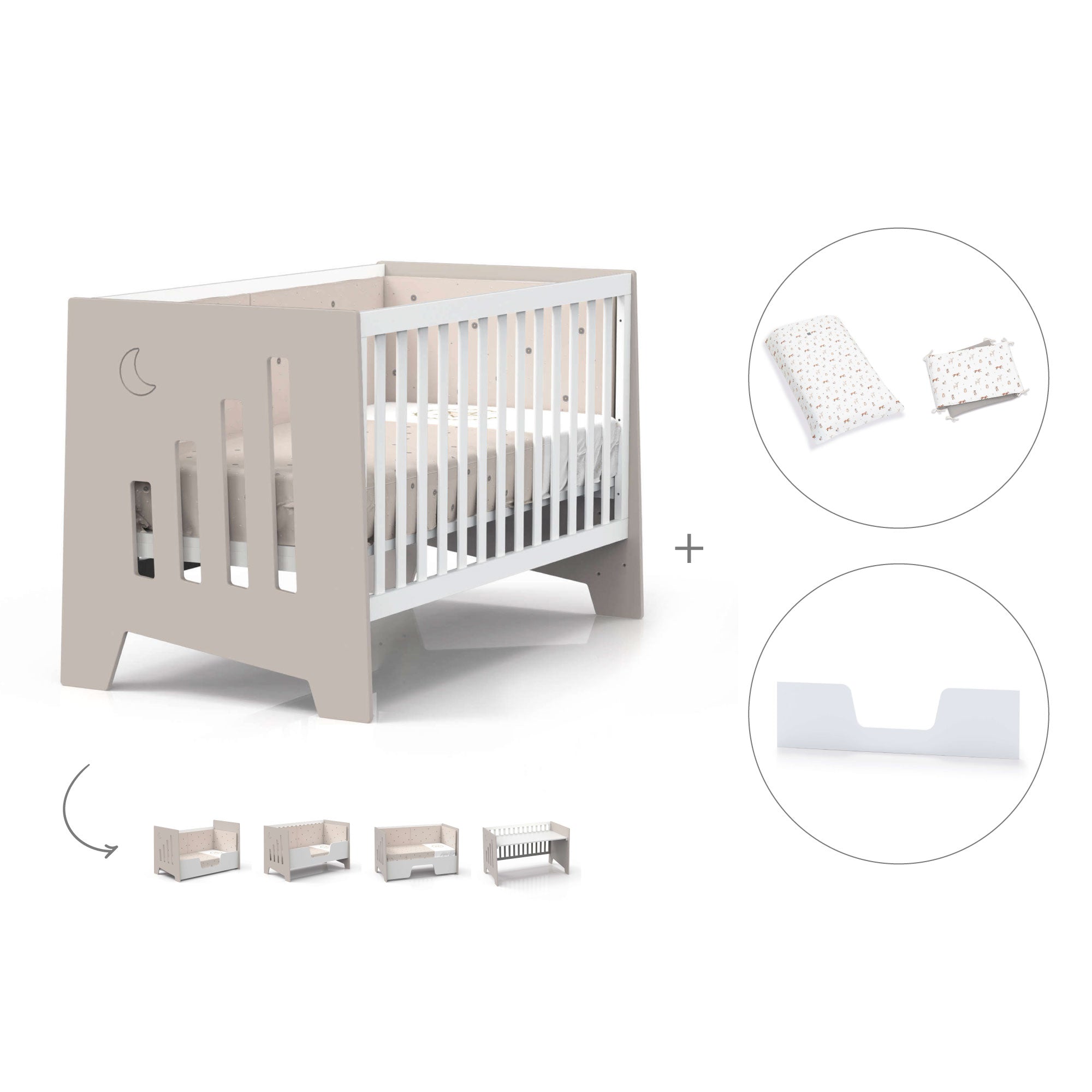 Cuna-escritorio 70x140 cm (2en1) beige · Omni XL C191-M7753