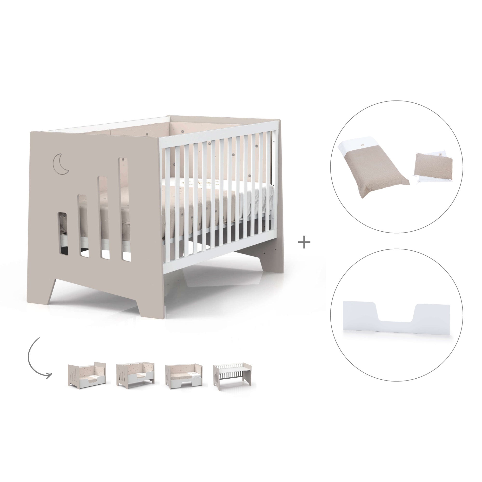 Cuna-escritorio 70x140 cm (2en1) beige · Omni XL C191-M7753