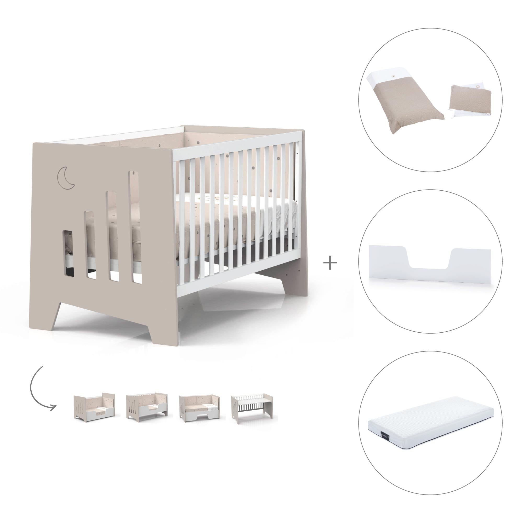Cuna-escritorio 70x140 cm (2en1) beige · Omni XL C191-M7753