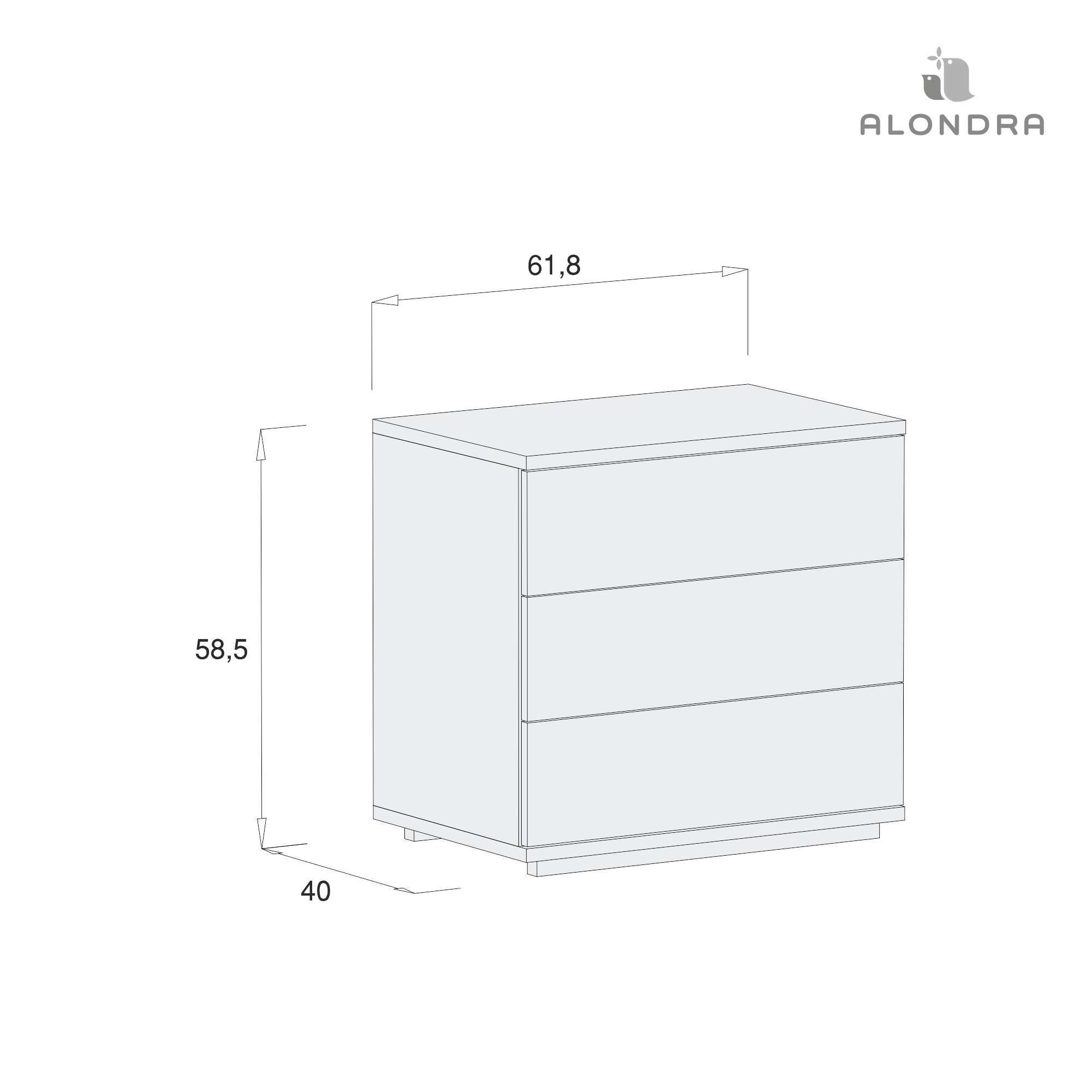 REACONDICIONADO - Mesita infantil con 3 cajones blanco brillo · QM405-2300E