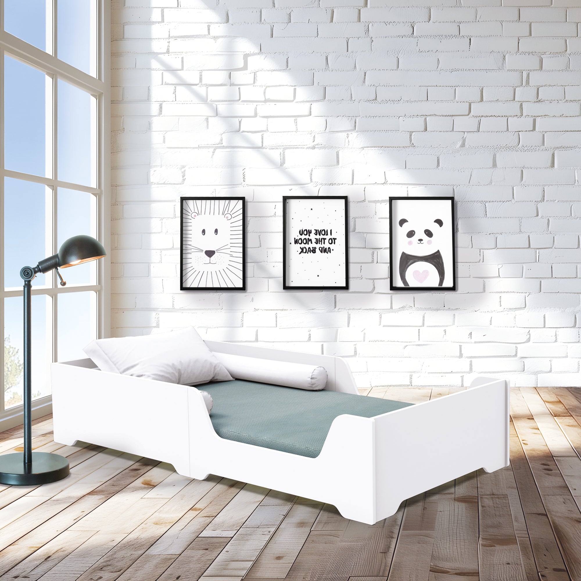 Cama baja Montessori 90x200 cm blanca · Ilmoon QN200