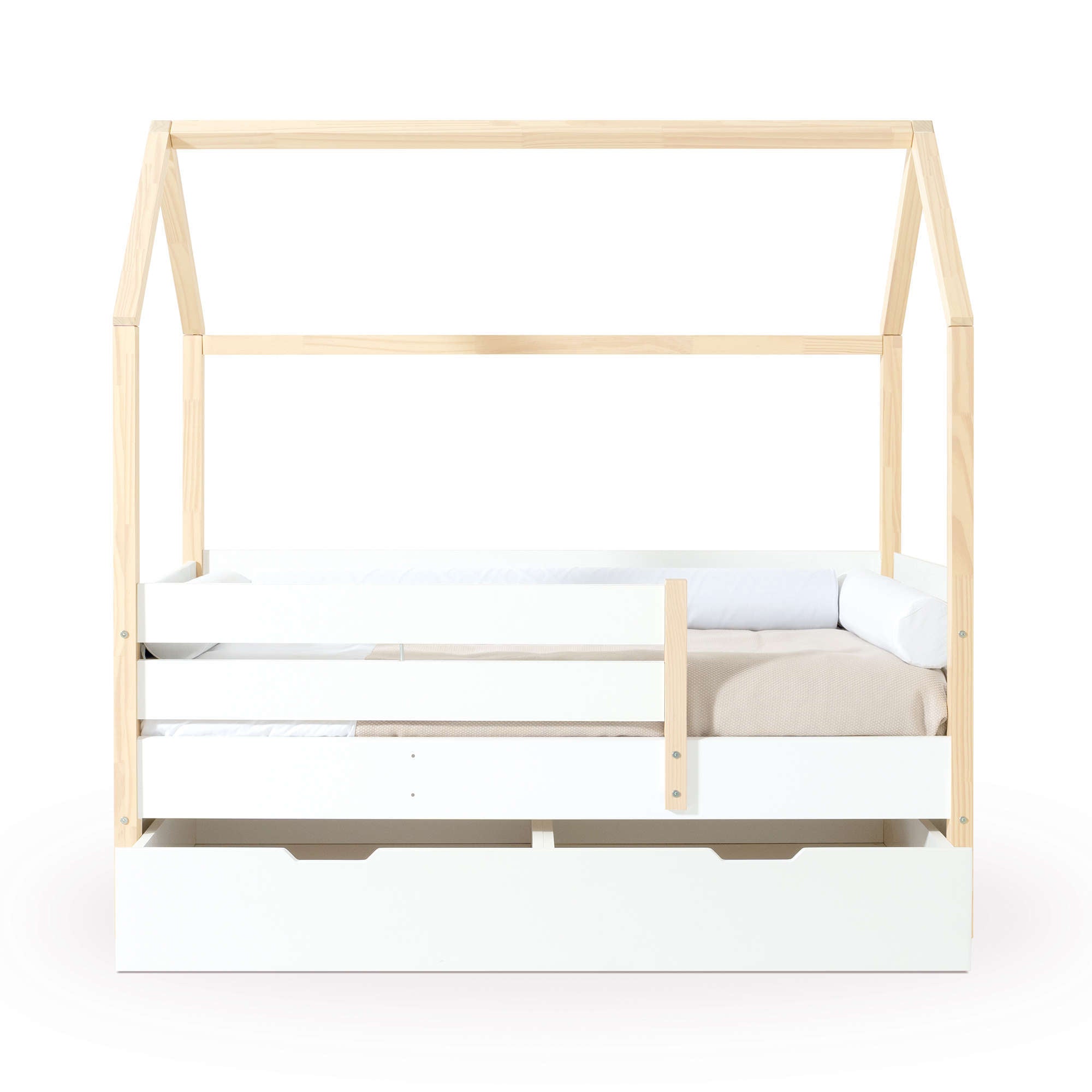 Cama Montessori 70x140 cm madera con cajón inferior · Sogni NB1400C