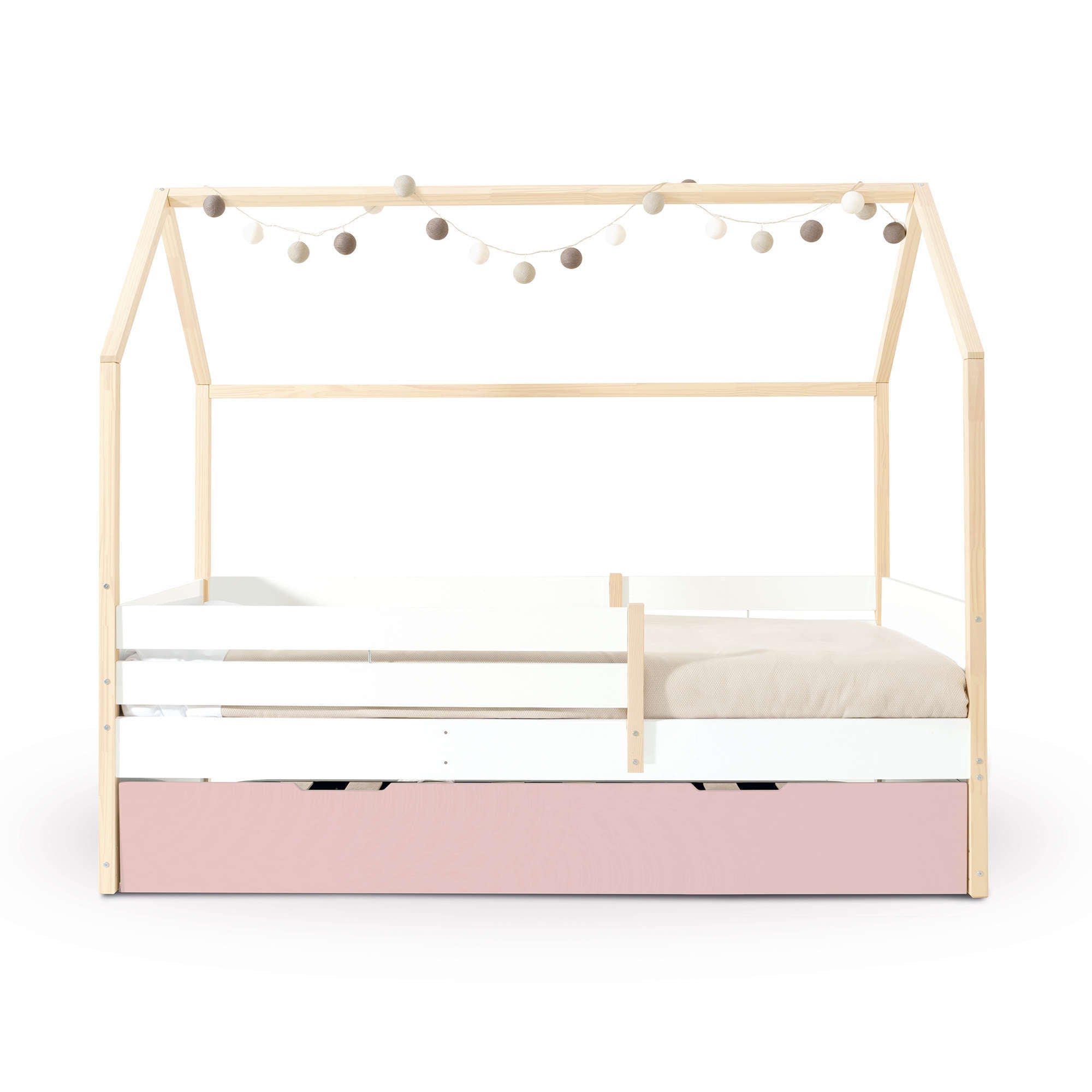 Cama Montessori 90x200 cm con cajón/cama nido en madera · Sogni XL NB2000