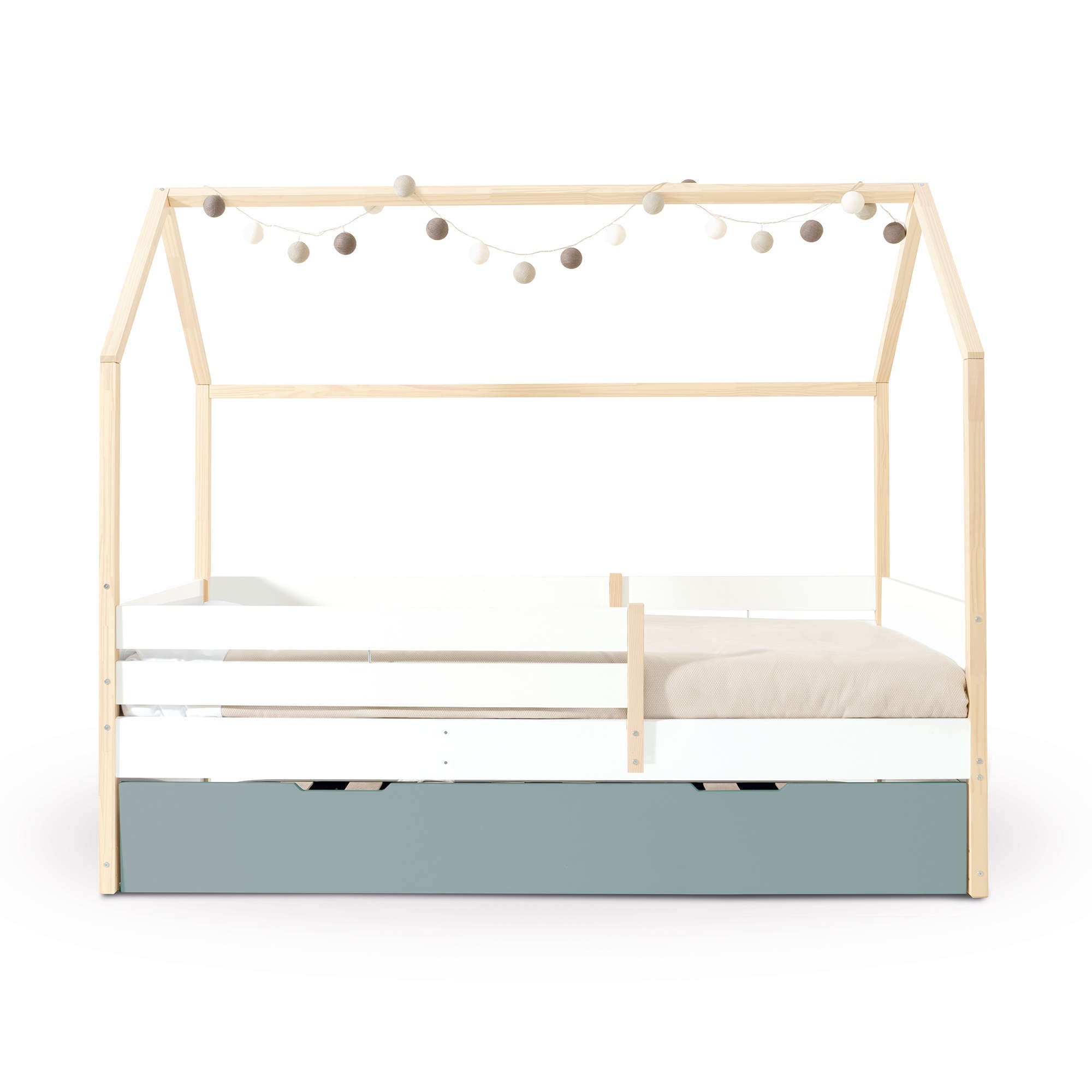 Cama Montessori 90x200 cm con cajón/cama nido en madera · Sogni XL NB2000