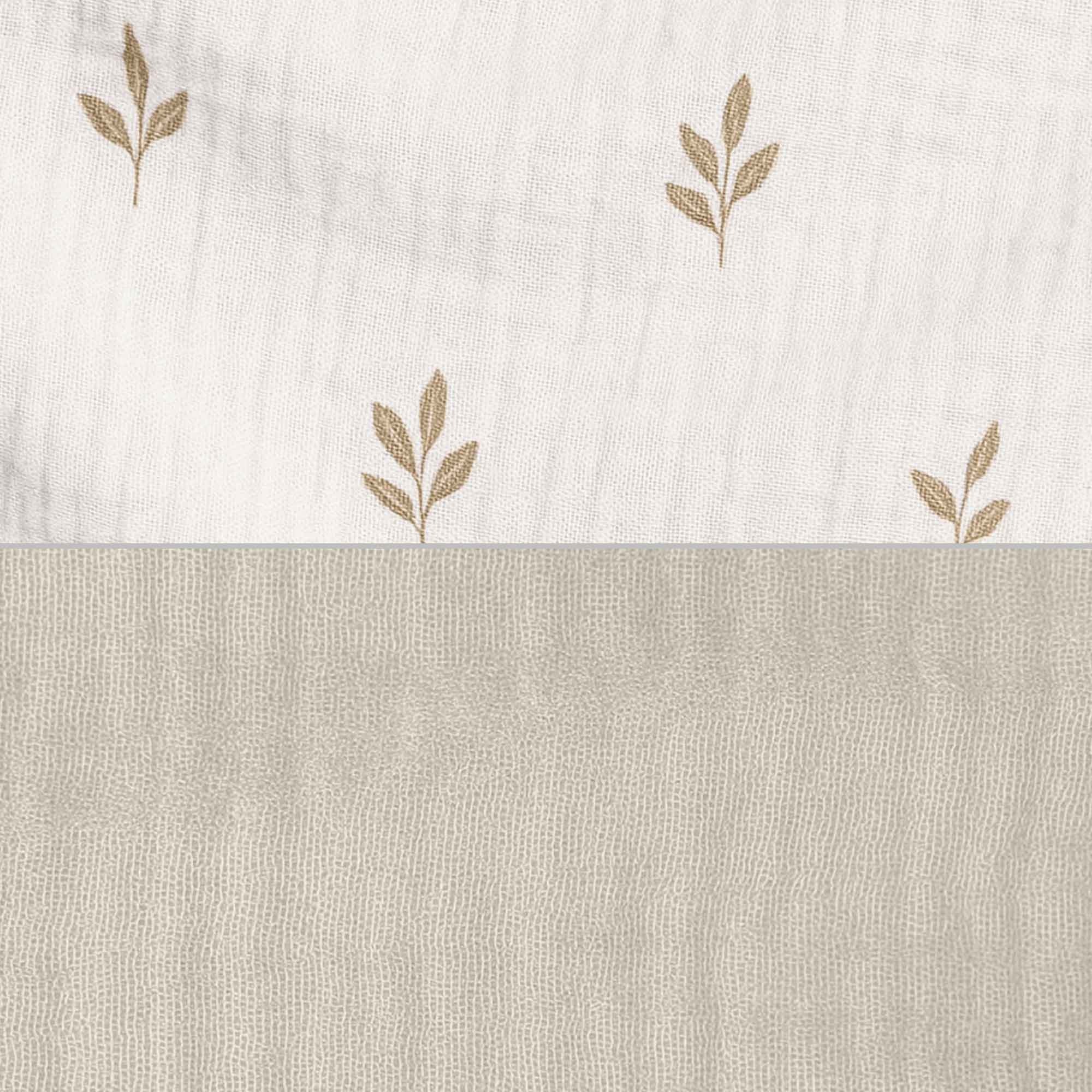 Cesta almacenaje infantil redonda hojas beige · Nandina 614-116